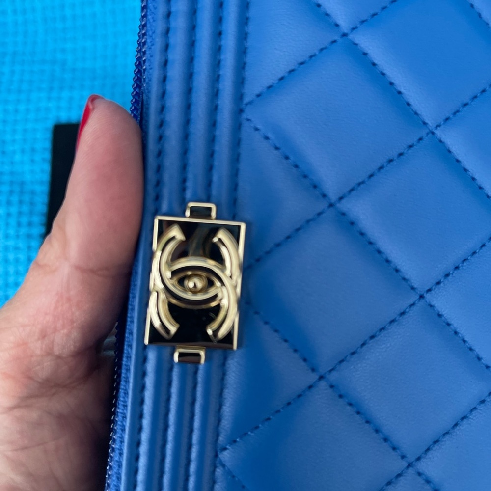 CHANEL Boy CHANEL Lambskin Leather Black Long Wallet 646